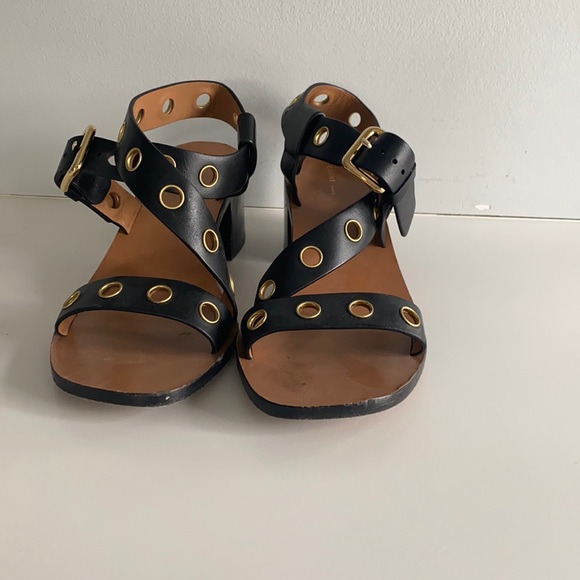 Celine Black Leather Sandals - Picture 1 of 8